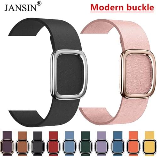 Leather Modern Buckle Strap For Apple Watch Band 38MM 42MM Series 3 2 1 Bracelet Correa For Apple Watch 40MM 44MM 6 5 Watchband