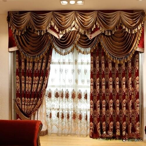 Luxury European-style Chenille Curtain Fabric for Bedroom Wedding Room and Living Room High Shading Rate Curtain Custom