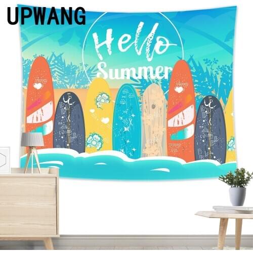 Surfing Surfboard Tapestry Wall Hanging Sandy Beach Picnic Rug Camping Tent Sleeping Pad Home Decor Bedspread Sheet Wall Cloth