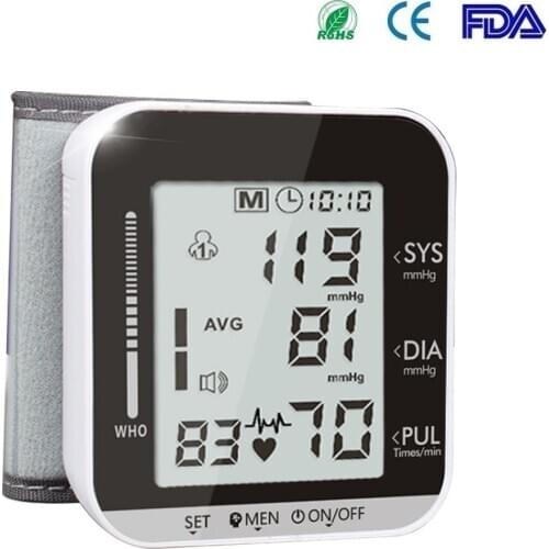 Blood Pressure Monitor Cuff Wrist Sphygmomanometer Automatic Voice Medical Blood Pressure Gauge Home Heart Rate Measurement Tool