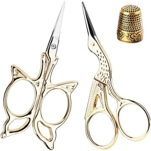 SHWAKK Embroidery Scissors Stainless Steel Sharp Stork Scissors for Sewing Crafting Art Work Threading Needlework DIY Tools