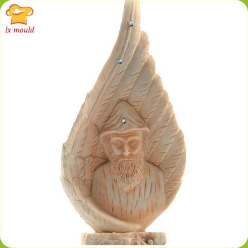 3D Jesus Sculpture Silicone Moulds Christ Prayer Plaster With Hands Together Soap Candle Molds Religious Tools