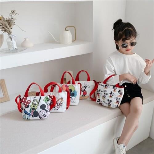 Kindergarten Messenger Bag Snack Bag Storage Bag Fashion Shopping Go Out Camping Bag Mickey Minnie Mouse Print Pattern 3-12Years