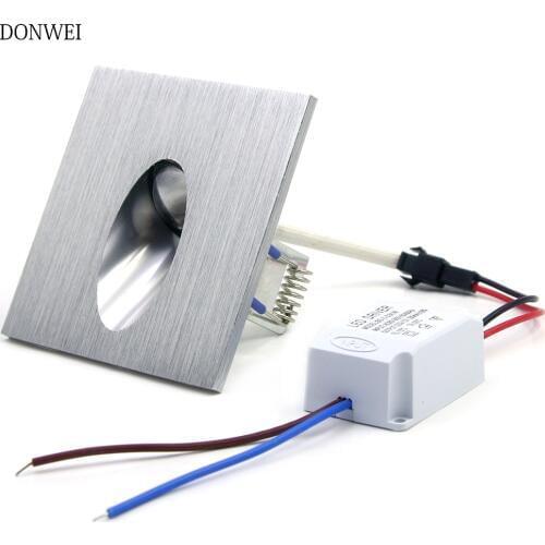 DONWEI led Sconce Lamps 85-265V 1W Recessed Led Stair Light Wall Lights In Step Aisle lamps Embedded concrete walls lighting