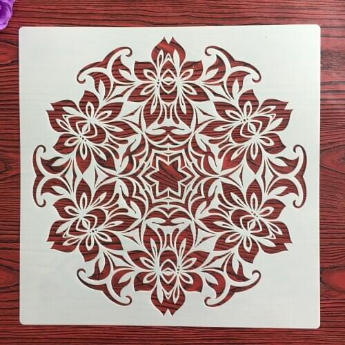 9 Style 30*30cm Mandala Geometry DIY Layering Stencils Wall Painting Scrapbook Coloring Embossing Album Decorative Template