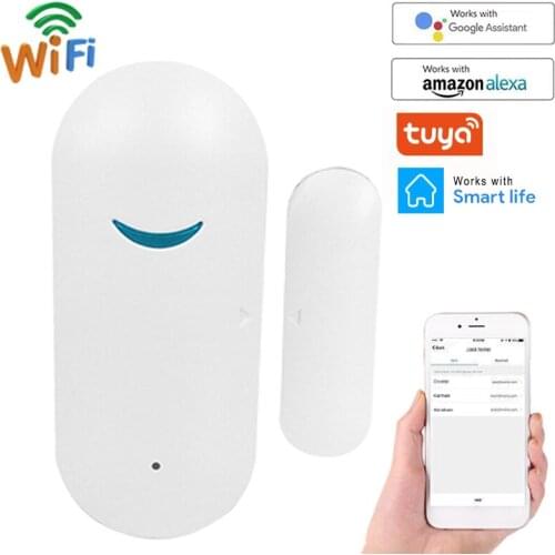 Tuya Smart WiFi Door Sensor Door Open / Closed Detectors Wifi Home Alarm Compatible With Alexa Google Home Tuya APP Smart Home