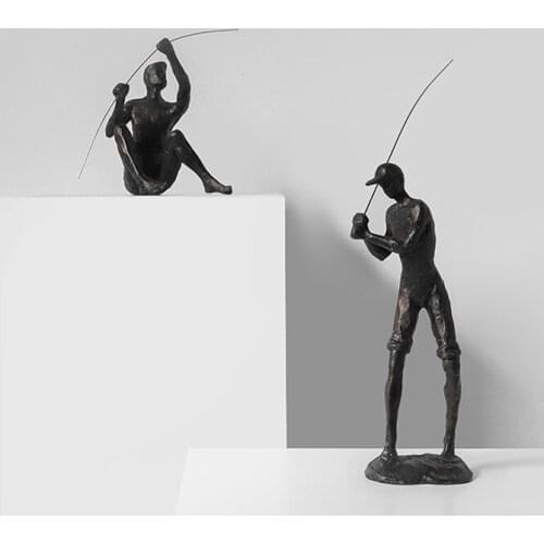 Creative resin crafts ornaments simulation characters fishing male crafts small gifts hand-made desktop ornaments