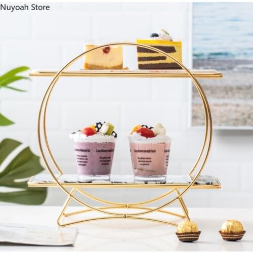 Creative Double Layer Candy Dessert Table Storage European Style Display Tray Double Layer Cake Tray Afternoon Tea Snack Rack