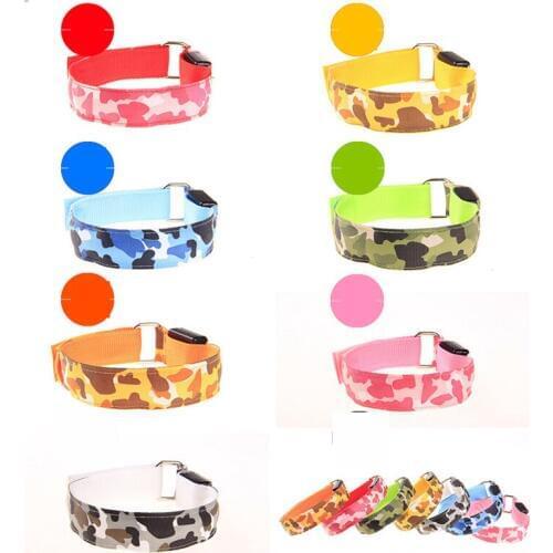 Party Decoration LED Flashing Wrist camouflage wristband Band Running Gear Bracelet Arm Band Belt Glowing wedding decoration