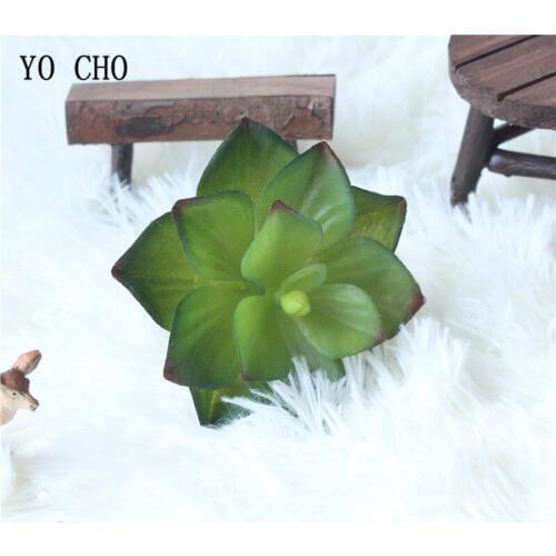 YO CHO 1PC Artificial Pearl Leaf Succulent Plants Micro Landscape For Home Decor DIY Flower Arrangement Wedding Decoration