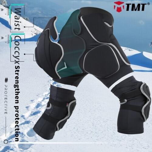TMT Snowboard Ski 3D Hip Butt Protector Guard Impact Pad Skiing Shorts Pants Knee Mat Protection Padded for Skate Ice Skating