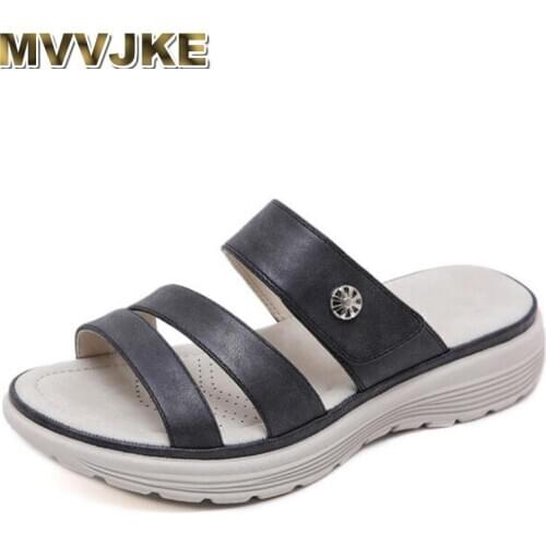 MVVJKE Women sandals contracted recreational style wedge MD teetering at the bottom of the good womens soft and comfortable