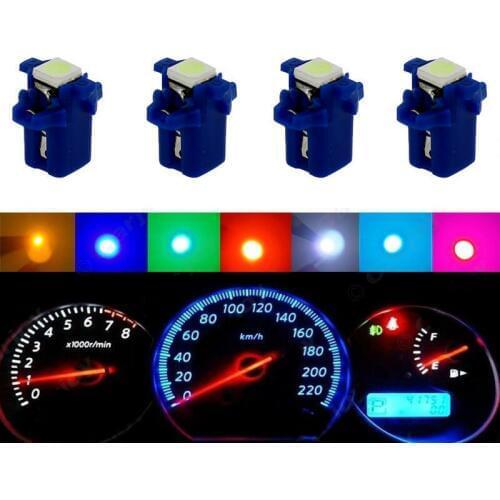 10Pcs Auto LED BAX10S B8.3 B8.3D 5050 1 SMD 12V Car Dashboard Instrument signal lamp Map Panels Gauges lights bulb