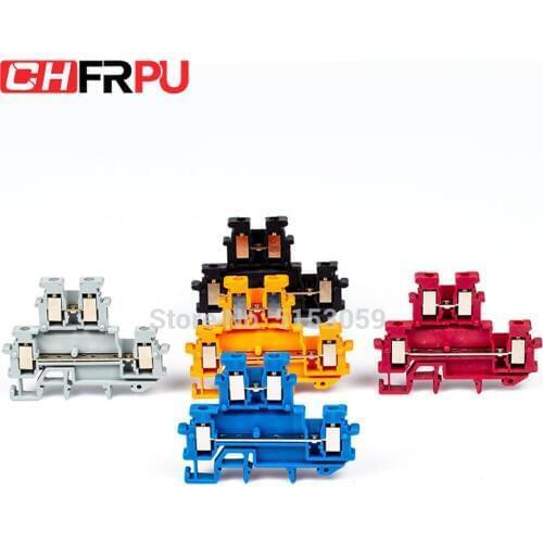 10Pcs MBKK-2.5 Din Rail Terminal Blocks MBKK2.5 Connector Double Layer Terminal Blocks Screw Electrical Wiring