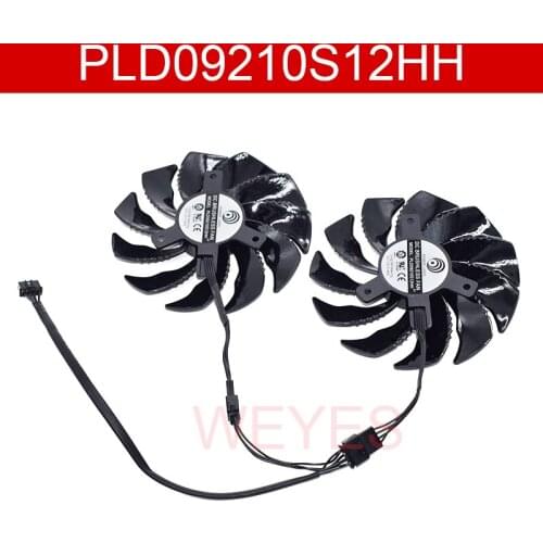 A Pair 2 PCS PLD09210S12HH DC 12V 0.40A 4PIN Graphics Card Cooler Fans For Gigabyte GeForce GTX 1050 Ti RX 480 470 GTX 1060 G1