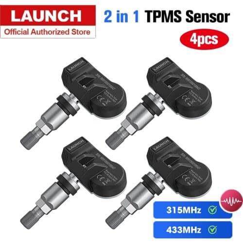 4pcs LAUNCH RF-SENSOR TPMS Sensor 315MHz 433MHz Programmable Sensor 2 In 1 Universal Tire Pressure Monitoring Sensor Programming