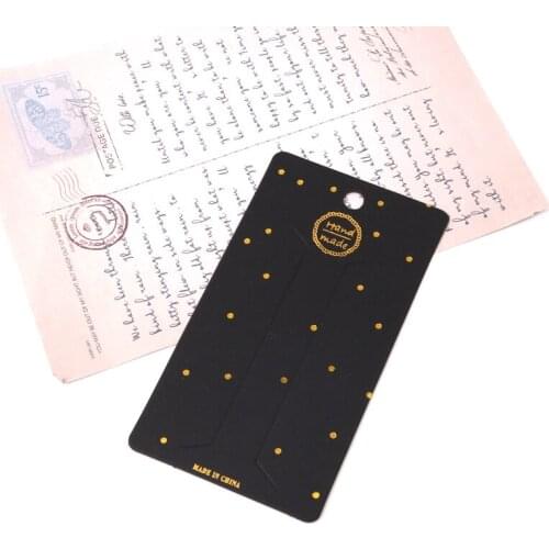 6.8x12.5cm Black Paper Hairpin Jewelry Necklace Cards Handmade Printing Hair Clip Hair Ornament Card 20Pcs Per Lot Can Custom