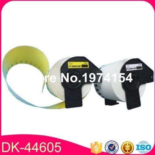6 Rolls Brother DK-44605 Labels 62mm*30.48M Yellow Color Compatible for Brother QL-570/700 All Come With Plastic Holder
