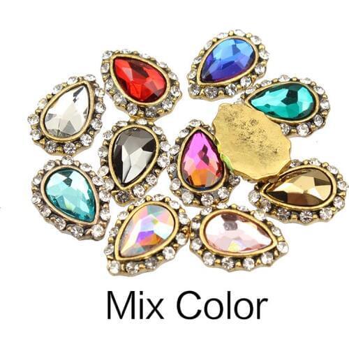 9x13mm Nail rhinestone Ancient Water Drop Alloy 3D nail art decor nails charm crystal diamonds Stone strass jewelry accessoires