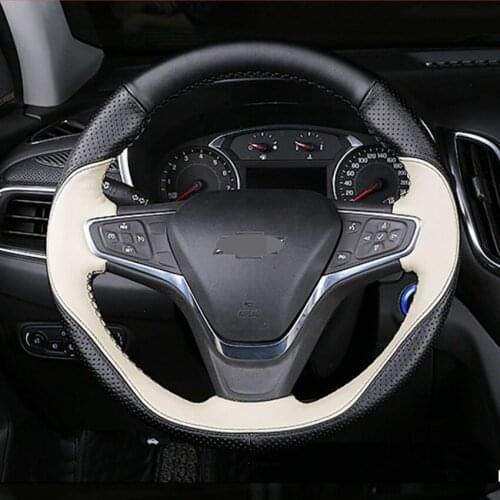 DIY for Chevrolet Explorer 2017 2018 Malibu XL 2016 2017 Buick Velite 5 leather Car Steering Wheel Cover Car accessorie
