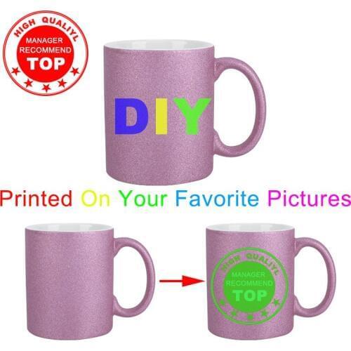 Noble bright pink Color photo mug DIY photo logo text customize picture Couples gift Ceramic cup DIY photo Ceramic mug