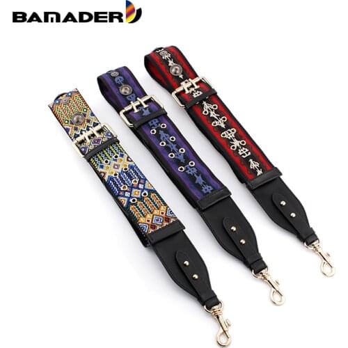 BAMADER Canvas Widened Shoulder Straps Apply Saddle Bag Adjustable Rivet Crossbody Shoulder Bag Straps Leather Bag Accessories