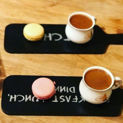 Wooden Presentation Board Gadget 2 PCs New Kitchen For 9*33*3 cm Black Stylish Modern Bread Coffee fruit Plate Presentation Vip John