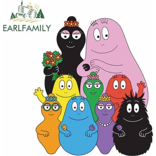 EARLFAMILY 13cm x 11.2cm for Les Barbapapa Motorcycle Car Bumper Window Stickers Vinyl Car Sticker Waterproof 3D Vehicle Decal