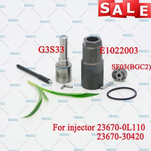 ERIKC 295050-0800 Injector Overhaul Repair Kits Nozzle G3S33 Valve Plate SF03(BGC2), Pin, Sealing Ring for Injection 295050-0620
