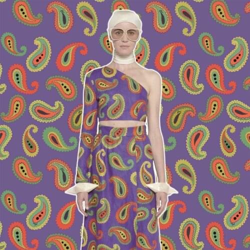 European G brand new spring/summer custom printed fabric cashew pattern fabric factory shop support G logo customization