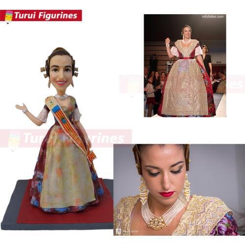 Ooak polymer clay figurine with traditional clothes fairy figurine crystal angel figurines lego figurine cake decorating decor