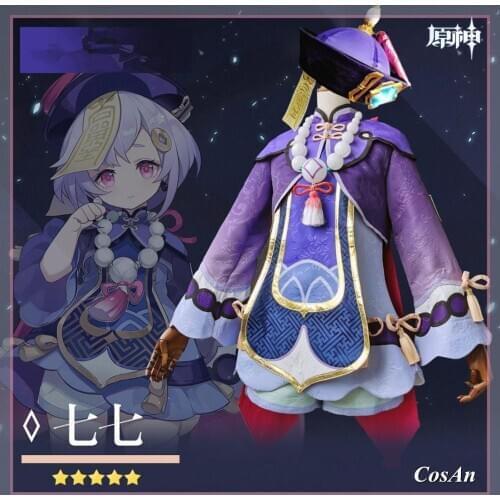 Hot Game Genshin Impact Qiqi Cosplay Costume Fashion Zombies Uniforms Female Halloween Carnival Party Role Play Clothing S-XL