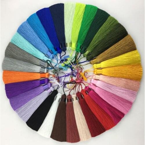 1Pcs 12CM Polyester Silk Beads Tassel Fringe Brush Tassels Trim for Crafts DIY Necklaces Jewelry Finding Key Chains Accessories
