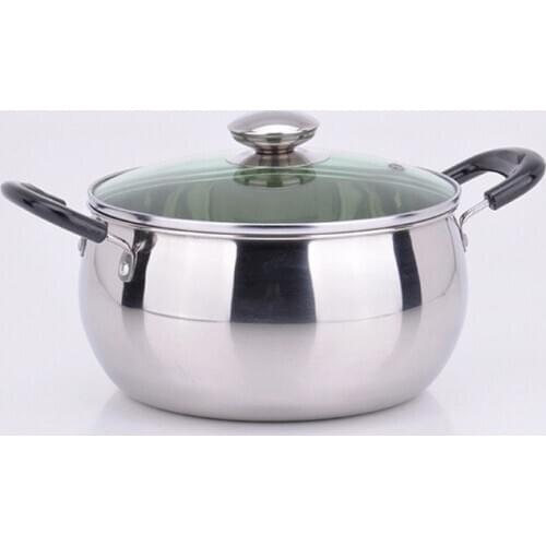 1pcs 18/20/22CM stainless steel soup pot non stick cookware set pans pots saucepan cooking with a lid