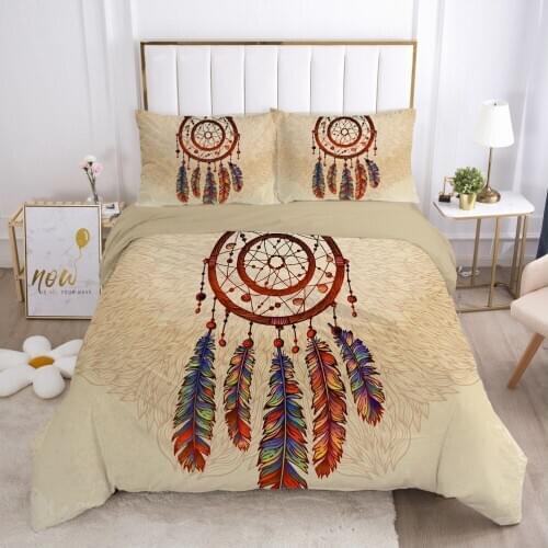 Bedding Sets Duvet Cover Set Comforther Cases Feather Quilt Covers Pillowcase 3D Bohemian King Single Double Size Bed Linen