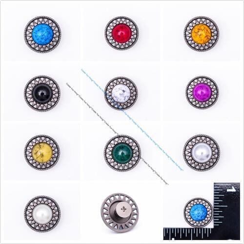 18MM Antique Silver Turquoise Bead Round Star Rope Side Leathercraft Hardware Western Saddle Bridle Belt Conchos Screw Back