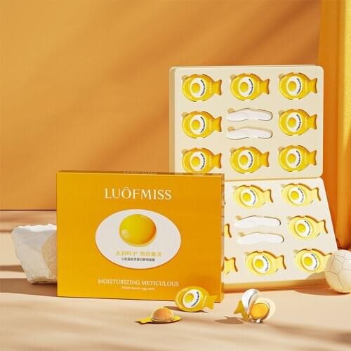 8 Pcs Egg Collagen Yeast Smearing Type Facial Mask Hydration Smoothing Moisturizing Delicate Soft Elastic Refreshing Skin Care