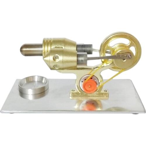High Quality Metal Cylinder Single Cylinder Stirling Engine Model Building Kits Learning Education Toy Gfit - Gold