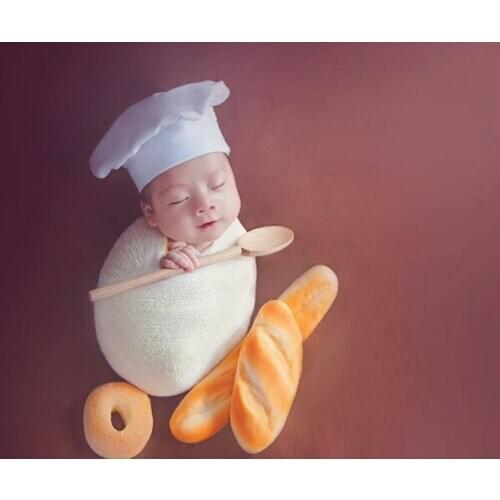 Newborn Photography Chef Hat Theme Set Children Photograph Little Chef Baby Chef Hat Trumpet