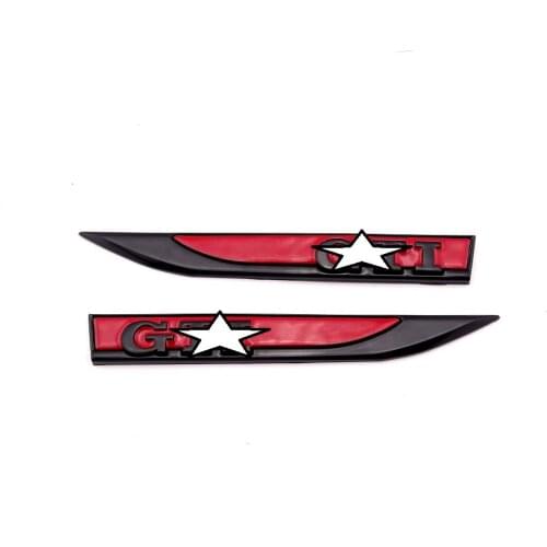 1 Pair 3D Chromed Black Red Emblem Badge Decal Sticker Logo Fender Side Metal For Golf MK4 MK5 MK6 Golf GTI 5 6 7