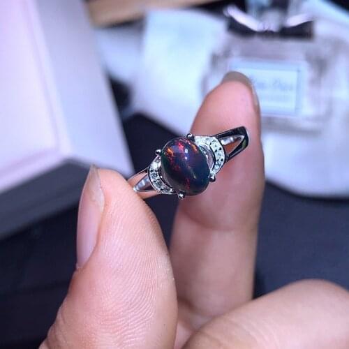 Natural Fire Opal Rings for Women White Gold Filled Colorful Ring Fashion Jewelry SNC-02