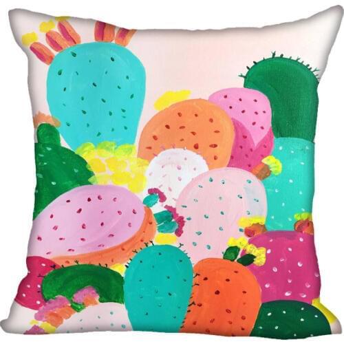 Custom Pillowcase Cactus Square Zipper Pillow Cover 35X35,45X45,60X60cm(Two Sides) Print Your Pictures Pillow Cases