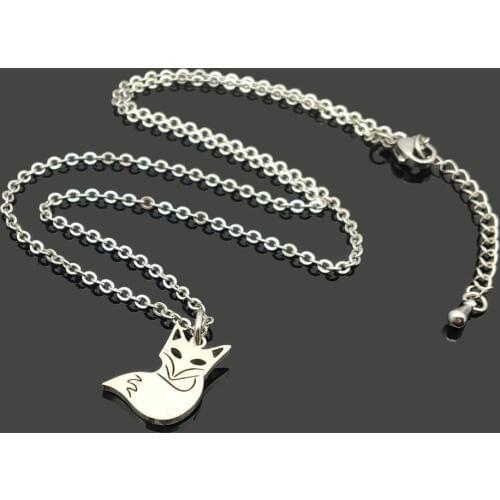 New Fox Charm Stainless Steel Chain Necklace High Quality Stainless Steel Fox Animal Pendant Chain Holiday Gift Necklace