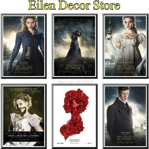 Pride and Prejudice and Zombies Movie Poster Classic Movie Poster Decal Vintage Style Wall Poster Painting 42X30cm