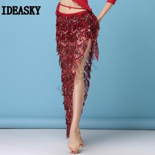 Belly dance costumes indian Accessories hip scarf for women sequins tassel fringe belts Waist Chain Wrap Shawl Bellydance Skirt