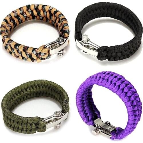 Braided Paracord Bracelets For Men Women Outdoor Camping Parachute Rope Clasp Survival Bracelet Multi-Function Adjustable