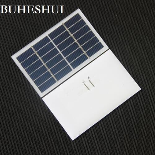 BUHESHUI 1Watt 6V Solar Cell Glass Laminated Polycrystalline Solar Panel Module DIY Solar Charger 115*70MM 5pcs Free Shippin
