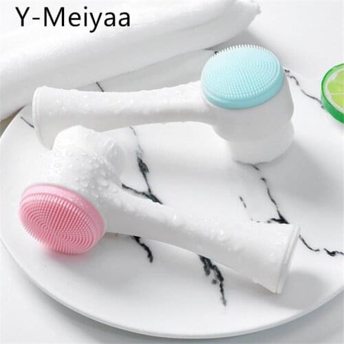 Portable Mini Double Side 3D Face Cleaning Massage Face Wash Brush Skin Care Tool Hot Silicone Face Cleansing Brush Wholesale 20