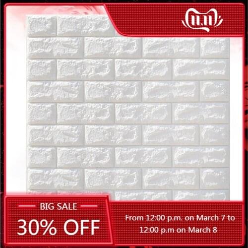 3D Wall Sticker 77x70cm DIY Self Adhesive MultiColor Wall paper Bedroom Living Room Brick Paper Home Room Decor Waterproof