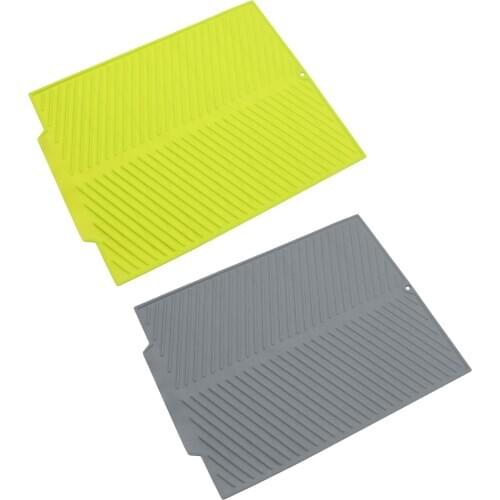 Silicone Dish Draining Mat Drainer Kitchen Hot Pans Washing Up Drying Pad